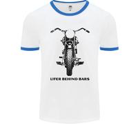Lifer Behind Bars Moto Uomo Ringer T-Shirt