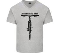 Lifer Dietro Le Sbarre Maglietta In Cotone A V Per Uomo Divertente Da Ciclismo