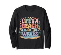Life's A Beach Enjoy The Waves Vacanze estive - Maglia a Manica