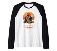 Lifes A Hike Trek It Escursionismo Scarponi Montagne Maglia con Maniche Raglan