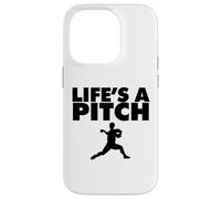 Life's a Pitch Funny Baseball Pitcher Life's a Pitch Custodia per iPhone 14 Pro