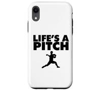 Life's a Pitch Funny Baseball Pitcher Life's a Pitch Custodia per iPhone XR