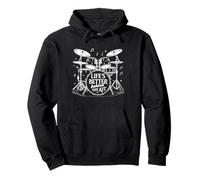 Lifes Better Behind The Kit Batteria Batterista Felpa con Cappuccio
