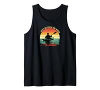 Life's Better On The Water Kayaking Retro Sunset Canotta