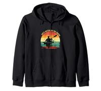 Life's Better On The Water Kayaking Retro Sunset Felpa con Cappuccio