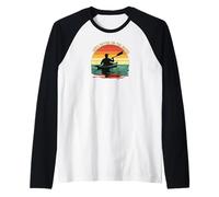 Life's Better On The Water Kayaking Retro Sunset Maglia con Maniche Raglan