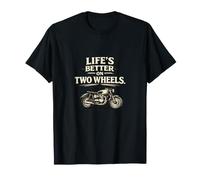 Life's Better on Two Wheels - Moto, Design Vintage Maglietta