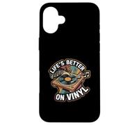 Life's Better On Vinyl Record Player Retro Music Lover Custodia per iPhone 16 Plus