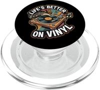 Life's Better On Vinyl Record Player Retro Music Lover PopSockets PopGrip per MagSafe
