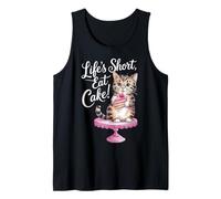 Life's Short, Eat Cake, design a forma di gatto Canotta