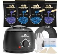 Lifestance Set di cera, Serene Gold L3, macchina per la depilazione a cera con capelli grossolani e peluria, cera calda per zona bikini, sopracciglia, ascelle, viso, gambe