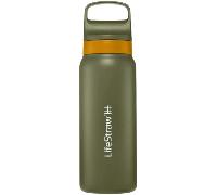 LifeStraw Go 2.0 Stainless Steel Water Filter Bottle 700ml, Timber LGV42STBWW