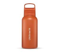 LifeStraw Go Series - Borraccia isolata in acciaio inox con filtro acqua per viaggi e uso quotidiano. Rimuove batteri, parassiti e microplastiche, migliora il sapore, 1l, Kyoto Orange (arancione)