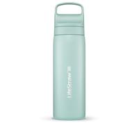 LifeStraw Go Series - Bottiglia con filtro dell'acqua a doppia parete senza BPA, in acciaio inox, da 500 ml, per viaggi e uso quotidiano; Seafoam
