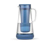 LifeStraw Home- Brocca con filtro dell'acqua, 7 tazze, in vetro con base in silicone, blu tempesta, per una protezione quotidiana contro batteri, parassiti, microplastiche, piombo, mercurio, PFAS e
