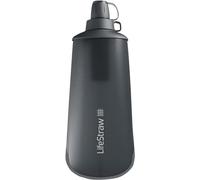 LifeStraw Peak Series - Borraccia pieghevole con sistema di filtraggio dell'acqua - 1l per trail running, hiking, viaggi, ciclismo, e pesca. Senza BPA, Dark Mountain Gray (grigio)