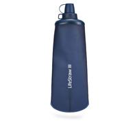 LifeStraw Peak Series - Borraccia pieghevole con sistema di filtraggio dell'acqua - 650ml per trail running, hiking, viaggi, ciclismo, e pesca. Senza BPA, Mountain Blue (blu)