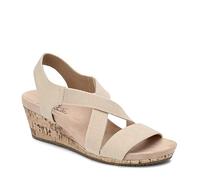 LifeStride womens Mexico Wedge Sandal, Bone, 6.5 Wide US