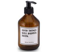 Lifestyle Lover, dispenser di sapone da 300 ml, in vetro marrone, color ambra, per sapone, shampoo, lozioni, Plastica Vetro, Good Things 300ml