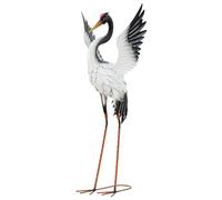 Lifestyle & More Moderna statuetta da giardino da cicogna in metallo nero/bianco, altezza 82 cm, larghezza 42 cm