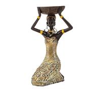 Lifestyle & More Scultura moderna figura decorativa donna africana oro/marrone altezza 22 cm