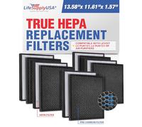 LifeSupplyUSA Filtro di ricambio 2 in 1 True HEPA + carbone attivo compatibile con purificatori d'aria Levoit LV-PUR131, LV-PUR131-RF (confezione da 5)