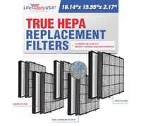 LifeSupplyUSA Filtro di ricambio 3 in 1 True HEPA + pre-filtro + filtro a carboni attivi compatibile con purificatori d'aria Medify Air MA-440 (confezione da 5)