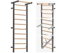 Lifeswell Barra di stallo in Legno, Scala Svedese da 2 “x2”, 11 aste strategiche, Allenatore di Sospensione a Parete per casa, Palestra, Scuola e ambulatorio