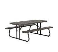 Lifetime Tavolo Pieghevole Lifetime Legno Marrone Picnic Acciaio Plastica 183 X