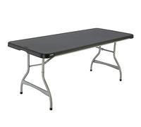 LIFETIME 92119 - Tavolo Pieghevole Rettangolare Ultra Resistente Nero | Tavoli da Esterno e da Interno per Giardino, terrazza, Eventi e Catering | Misure 182x76cm, Altezza 73,5cm