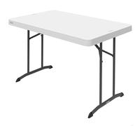 LIFETIME 92211 - Tavolo pieghevole bianco, piano 122 x 76 cm, altezza 74 cm, in HDPE, protezione UV, impermeabile, gambe pieghevoli in metallo, per interni ed esterni