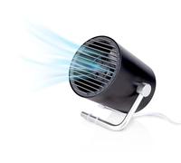 Lifetime Air Mini ventilatore da tavolo da 5 V, 2 velocità, ventilatore piccolo, compatto e portatile, ventilatore USB con cavo, 118 x 118 x 125 mm, in plastica, colore nero
