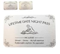 Lifetime Date Night Pass Wallet Card,Include Date Night Pass,Romantic Evening,Lifetime Massage Card,Couple Date Night Card Set,Unique Gift for Boyfriend Girlfriend (Dinner)