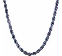 LIFETIME JEWELRY Catena da 5 mm per uomini e donne con taglio a diamante, catena per uomini e donne, 40-91 cm, nera, canna di fucile, acciaio inossidabile, 36 inches, Ottone, Nessuna pietra preziosa