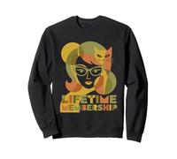 Lifetime Membership Crazy Cat Lady Retro Mid Century Felpa