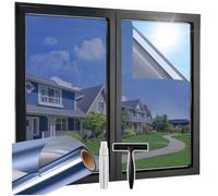 Lifetree Pellicola per finestre a specchio, oscurante e protettiva dalla vista dall'esterno, 44,5x300 cm, pellicola protettiva solare con protezione UV e dal calore, autoadesiva, ideale per soggiorno