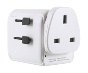 Lifeventure Adattatore da Viaggio UK a Mondo con USB Onesize White