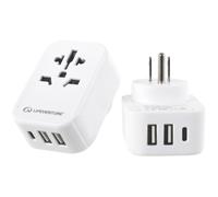 Lifeventure Adattatore da Viaggio USA con USB + USB C Onesize White