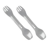 Lifeventure Ellipse - Spork in plastica per campeggio, viaggi e esterni, confezione da 2, colore: Grigio chiaro