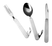 Lifeventure Set di Posate Pieghevoli in Acciaio Inox Onesize Black