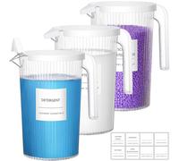Lifewit 1800ml Dispenser Detersivo Lavatrice, Contenitore Detersivo Polvere in Plastica PET Trasparente, Dosatore Detersivo Lavatrice Multifunzionale per Bucato con Etichette, 3 Pezzo