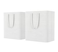 Lifewit 2 Pezzi Cesto Portabiancheria Pieghevole 60L, Cesta Portabiancheria salvaspazio con Manici Estesi, Cesto panni Sporchi in Tessuto per Bambini, Cameretta, Bagno, Lavanderia, Bianco
