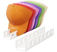 Lifewit 2 Pezzi Porta Cappellini con Visiera, Plastica Porta Cappelli per Berretto da Baseball, Appendi per Organizzazione Dell'armadio, Salvato 7 Cappelli Appendi, Bianco
