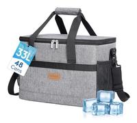 Lifewit Borsa Frigo 33L, Borse Termica Morbida per Surgelati, Grande Borsetta Termiche Porta Pranzo per Uomini e Donne, Cooler Bag per Mare, Spiaggia, Viaggio, Campeggio, Barbecue, Grigio