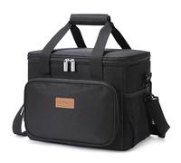 Lifewit Borsa Termica Porta Pranzo 15L(24 Lattine), Grande Borse Frigo Pranzo Ufficio per Uomo e Donna, Lunch Bag per Lavoro, Mare, Viaggio, Spiaggia, Nero