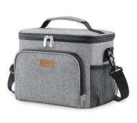 Lifewit Borsa Termica Porta Pranzo 15L, Borse Frigo Piccola Pranzo Ufficio per Uomo e Donna, Impermeabile Lunch Bag con Tracolla per Lavoro, Mare, Viaggio, Grigio