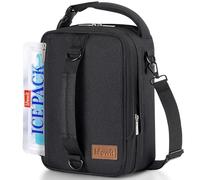 Lifewit Borsa Termica Porta Pranzo, Borsa Termica Portatile Espandibile con Tracolle e 2 Borse Termiche, per Donne e Uomini, per Lavoro e Scuola, 6.5L, Nero