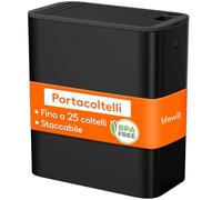 Lifewit Ceppo portacoltelli senza coltelli, porta coltelli fino a 25 coltelli con fessura per forbici e affilacoltelli, supporto in plastica con fori di scarico e piedini antiscivolo per piano di