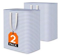 Lifewit Cesto Portabiancheria Autoportante 100L, Grande Cesta Portabiancheria Pieghevole con Manici Allungati, Portabiancheria Sporca per Vestiti, Asciugamani, Giocattoli, Coperte, Bleu, 2 Pezzi