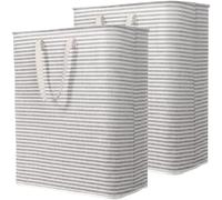 Lifewit Cesto Portabiancheria Autoportante 125L, Grande Cesta Portabiancheria Pieghevole con Manici Allungati, Portabiancheria Sporca per Vestiti, Asciugamani, Giocattoli, Coperte, Grau, 2 Pezzi